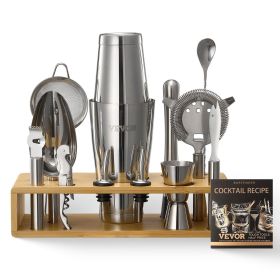 Cocktail Shaker Set 13 Pcs Bartender Kit Stainless Steel Bar Tool Set Silver