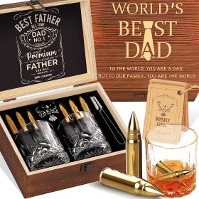 Gifts for Men Dad Husband, Christmas Anniversary Birthday Gifts for Him Boyfriend, Reusable Stainless Steel Whiskey Stones and Whiskey Glasses Set