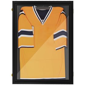 HOMCOM 24" x 32" Acrylic Shadow Box Frame, UV-Resistant Jersey Display Case with T-shirt Hanger and 2 Keys, Black