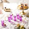 Purple Shot Glasses, 2 Oz Set of 6, Whiskey, Tequila, Cocktail, Round Glasses for Vodka, Spirits & Liquors