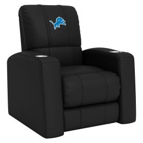 Relax Home Theater Recliner with Detroit Lions Primary Logo (Material: Commercial Grade Synthetic Leather)
