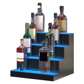 VEVOR LED Lighted Liquor Bottle Display Bar Shelf RF & App Control 16" 4-Step (Length: 16 inch, Number of Layers: 4 Layers)